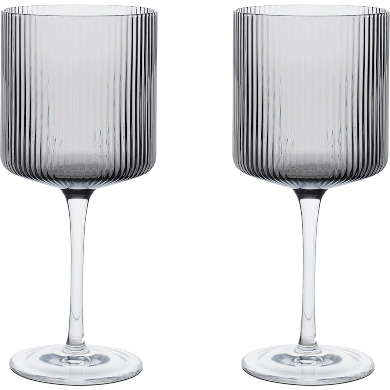 Ripple Rödvinsglas 2-pack, Smoked Grey
