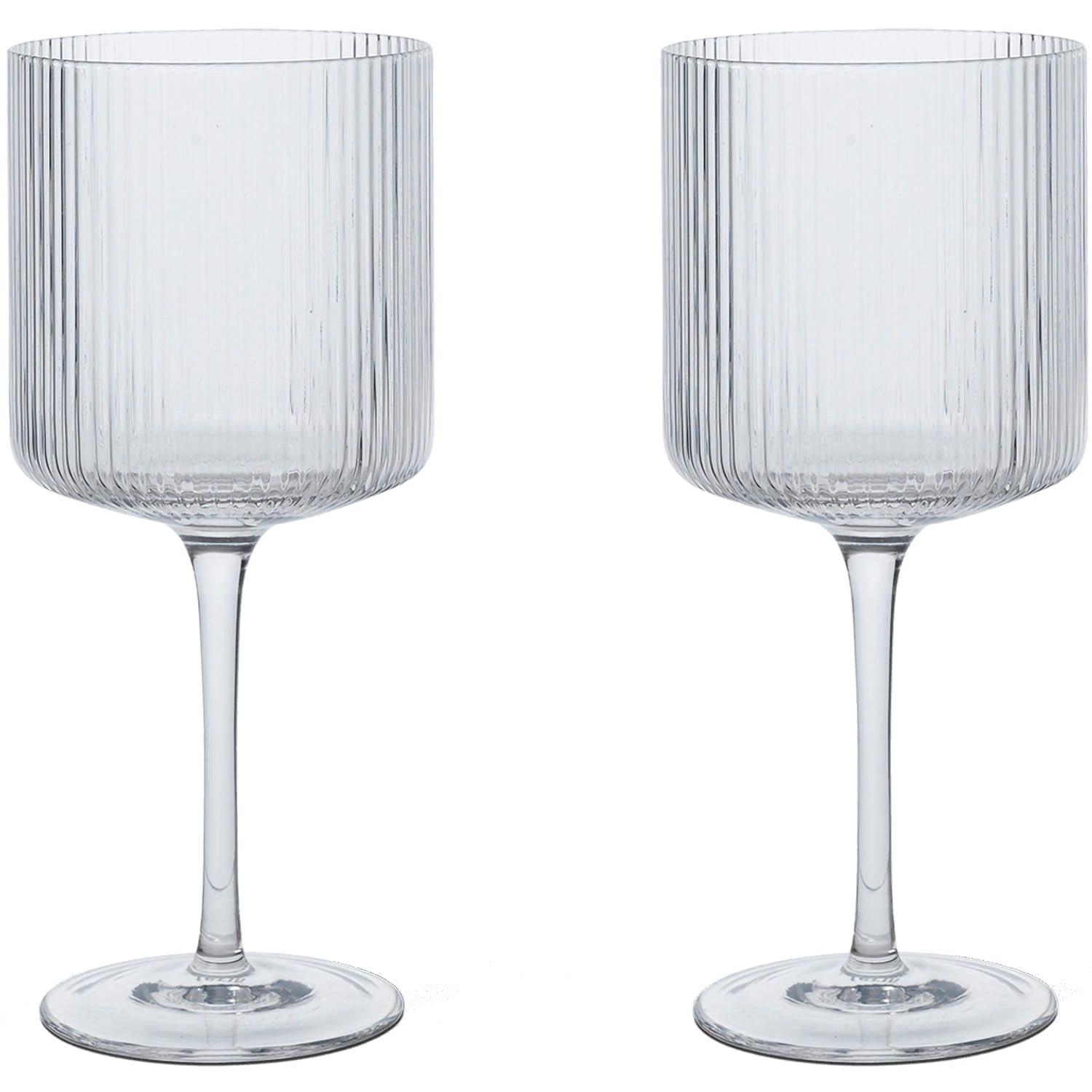Ferm Living Ripple R&ouml;dvins 2-pack - Vinglas Glas Klar