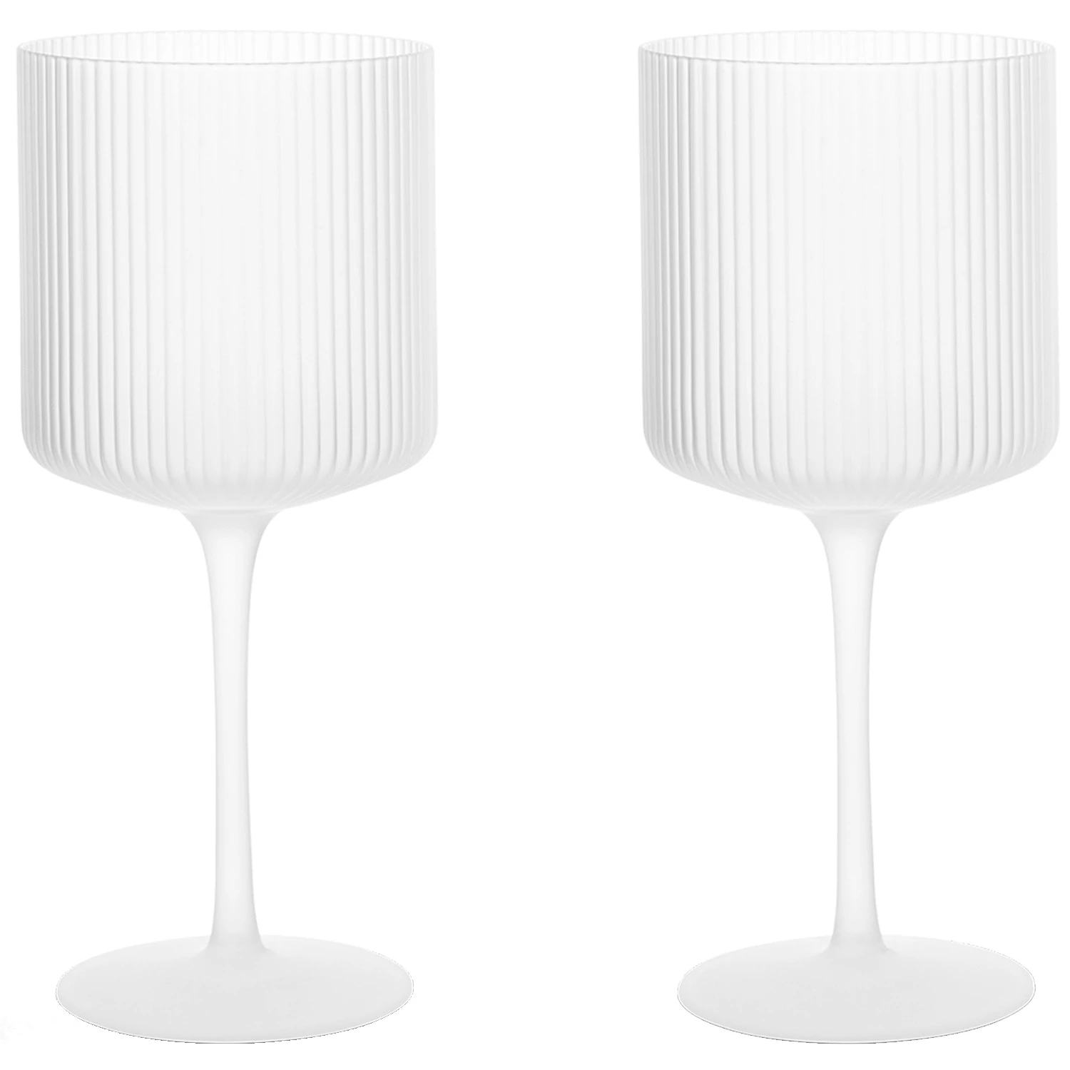 Ferm Living Ripple R&ouml;dvins 2-pack Frosted - Vinglas Glas Frostad