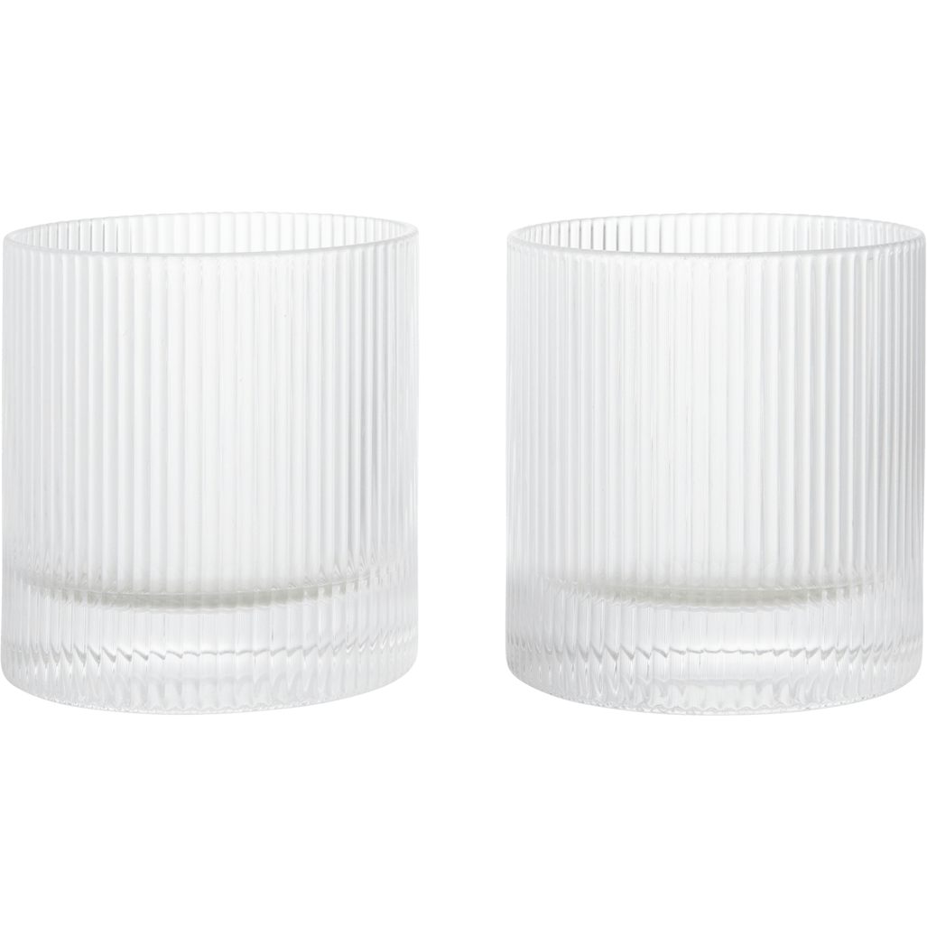 Ferm Living Ripple Tumblerglas 2-pack - Tumblerglas Munbl&aring;st Glas Klar