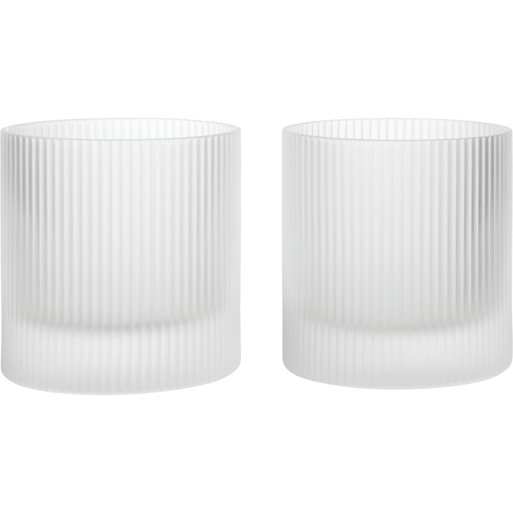 Ferm Living Ripple Tumblerglas 2-pack Frosted - Tumblerglas Munbl&aring;st Glas Frostad