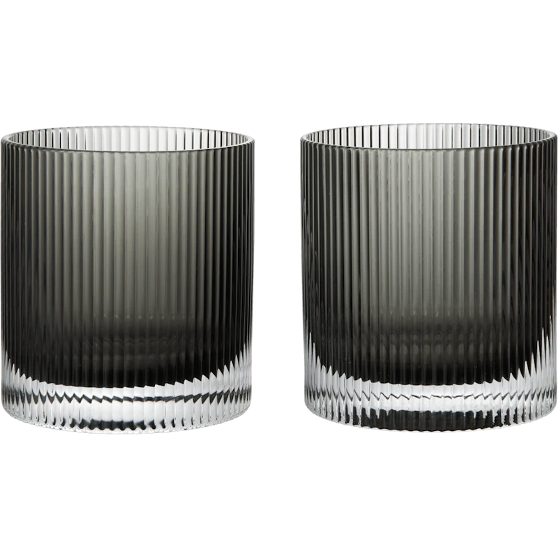 Ripple Tumblerglas 2-pack, Smoked Grey