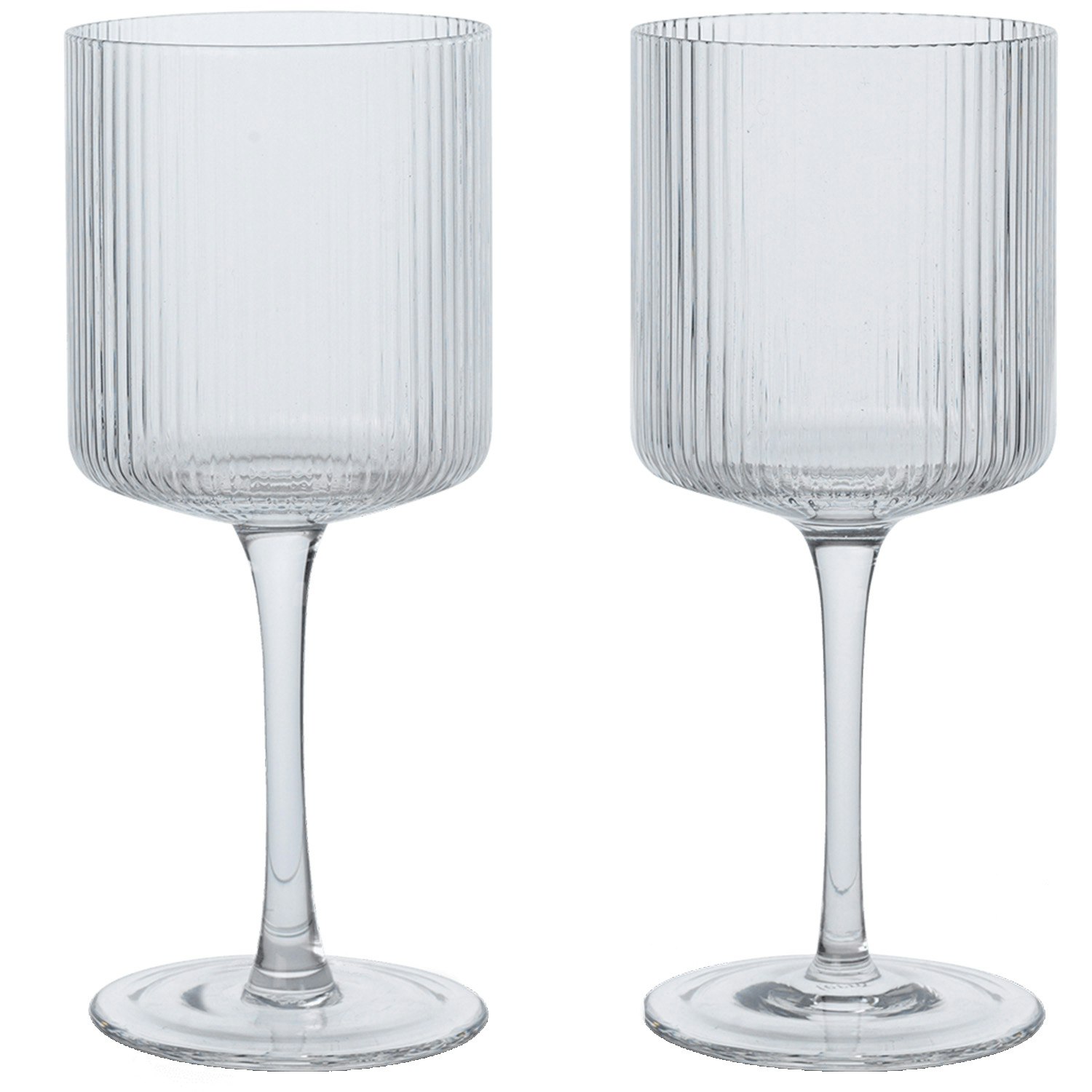 Ferm Living Ripple Vitvins 2-pack - Vinglas Glas Klar