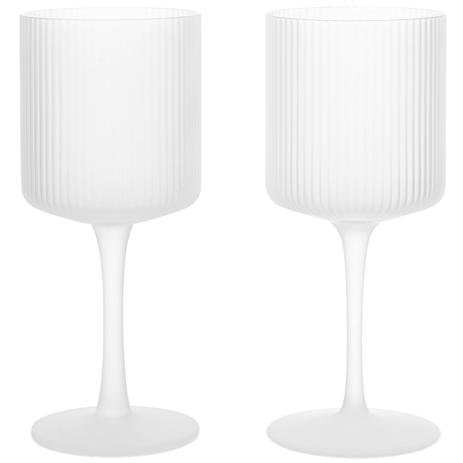Ferm Living Ripple Vitvins 2-pack Frosted - Vinglas Glas Frostad