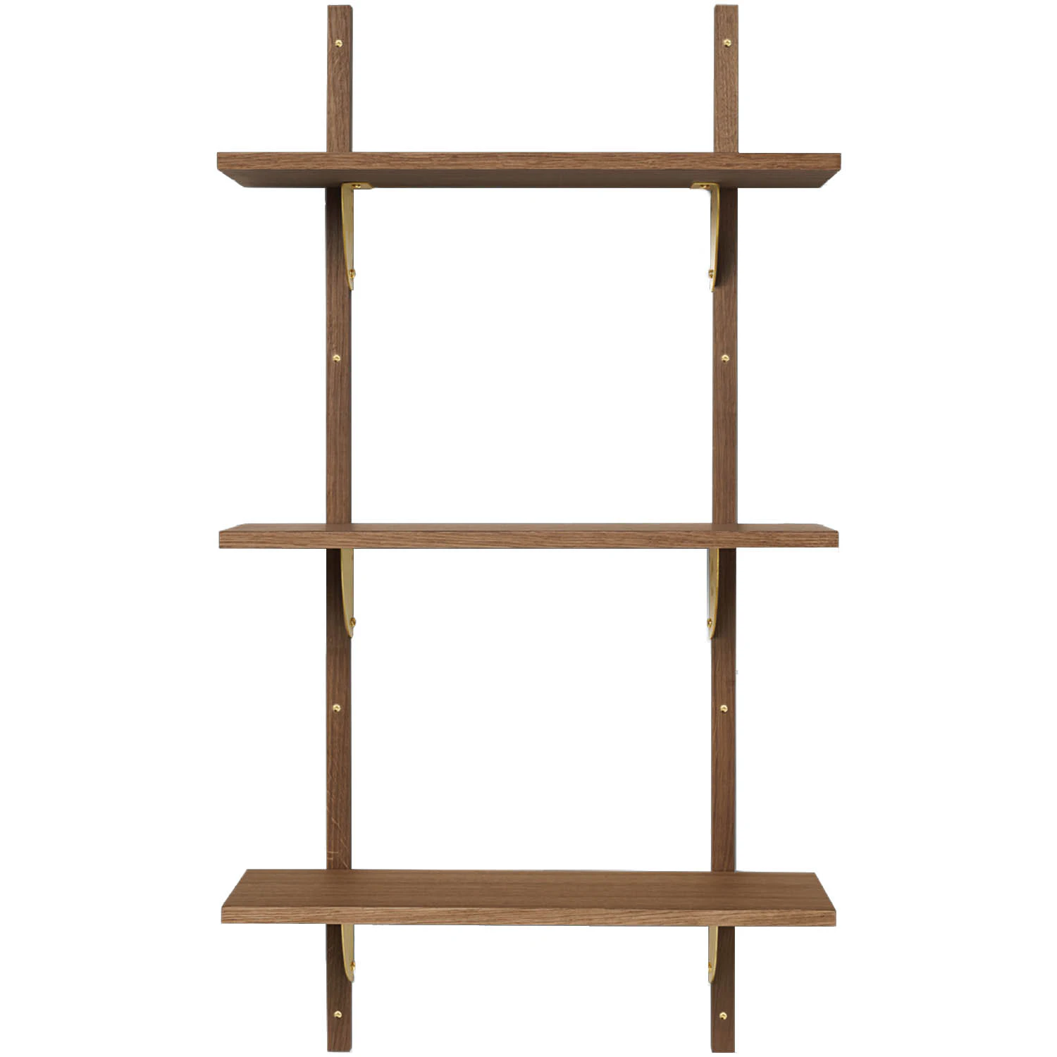 Ferm Living Sector Tripple Narrow Hylla 54x102 Cm Rökt Ek/ - Vägghyllor Ekfanér Mässing