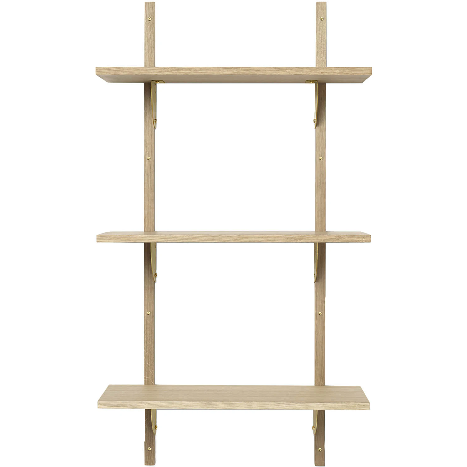 Ferm Living Sector Tripple Narrow Hylla 54x102 Cm /mässing - Vägghyllor fanér Ek