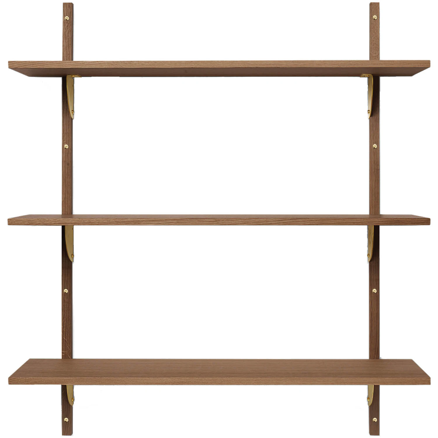 Ferm Living Sector Tripple Wide Hylla 87x102 Cm /smoked Oak - Vägghyllor Ekfanér Mässing
