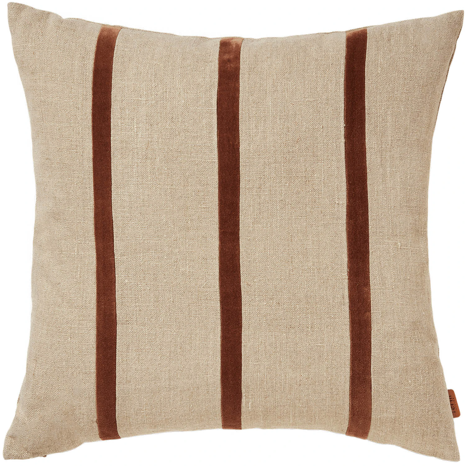 Ferm Living Senti Stripe Prydnadskudde 50x50 Cm Carob Brown - Prydnadskuddar & Fodral Linne Linen