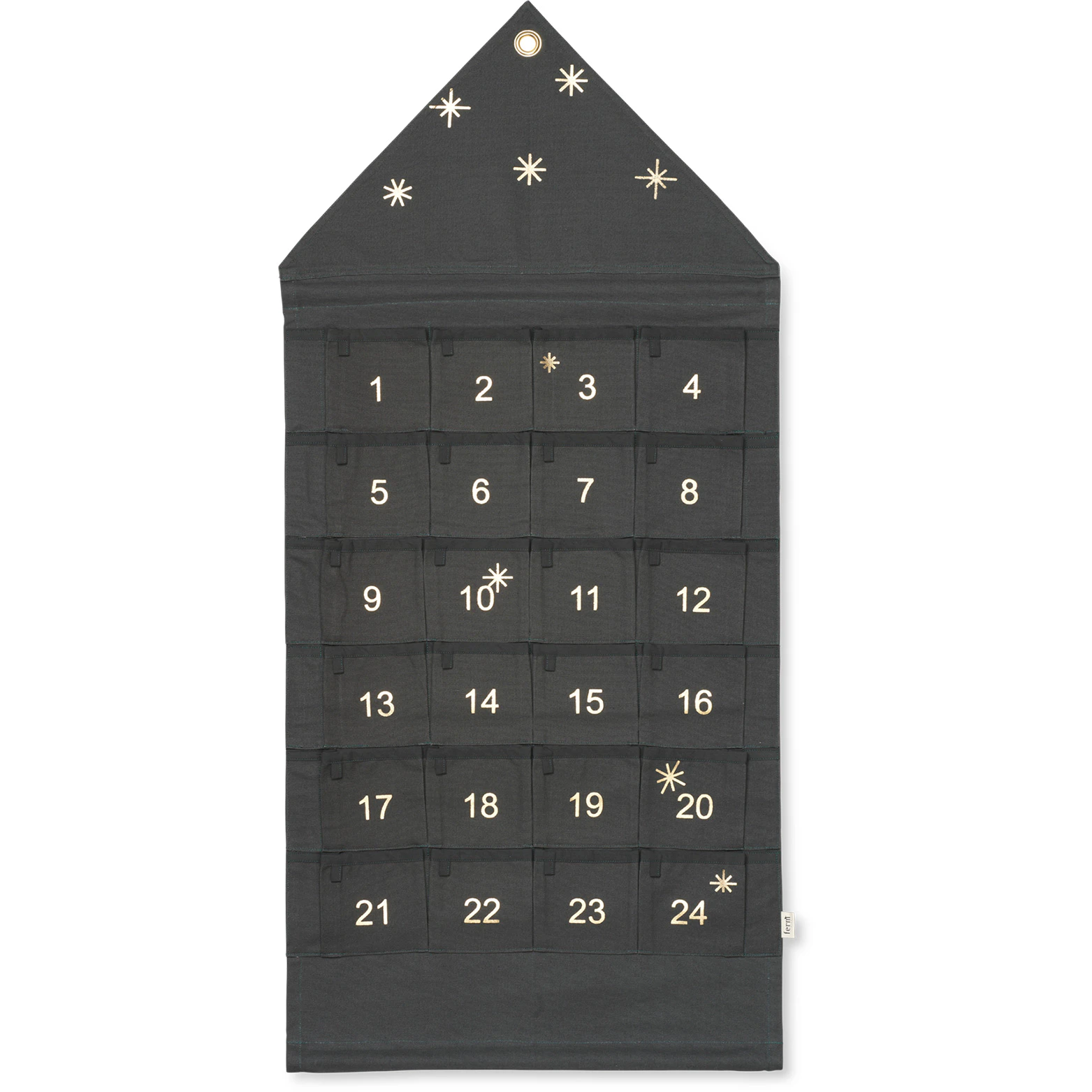 Ferm Living Star Julkalender - Julpynt Bomull Mörkgrön