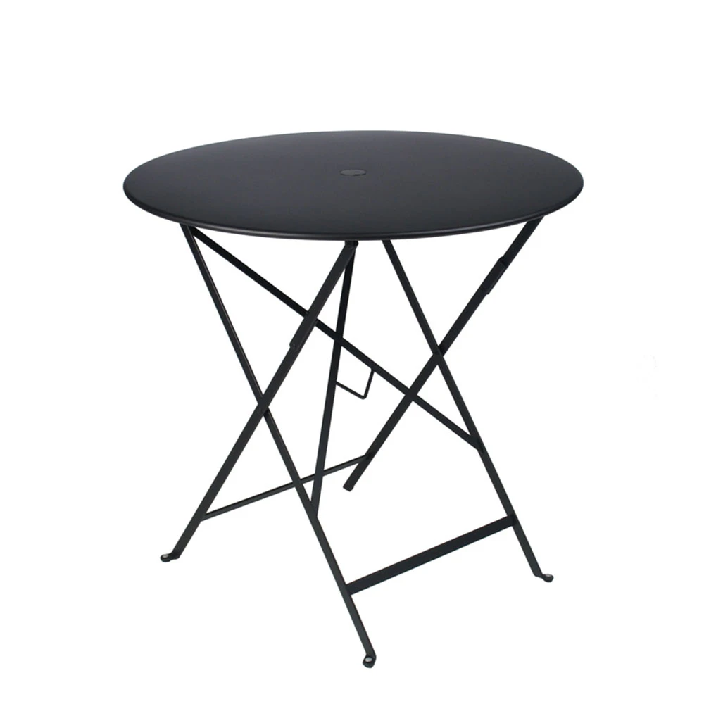 Fermob Bistro Bord Ø77 Cm - Trädgårdsbord Lackerat Stål Liquorice
