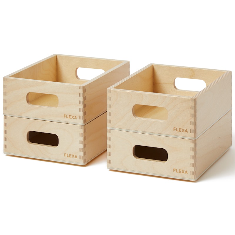 Play Förvaringslådor 15x19 cm 4-pack, Pine