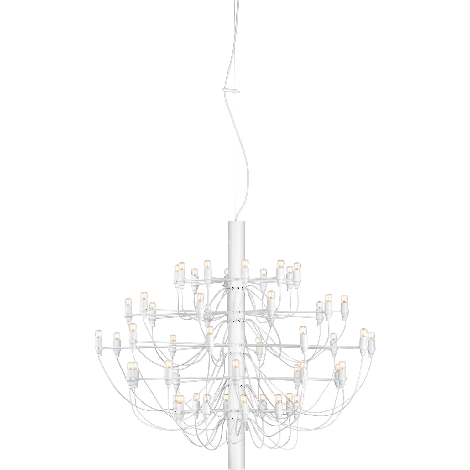 Flos 2097/50 Sarfatti Ljuskrona Led - Pendellampor Mässing Mattvit