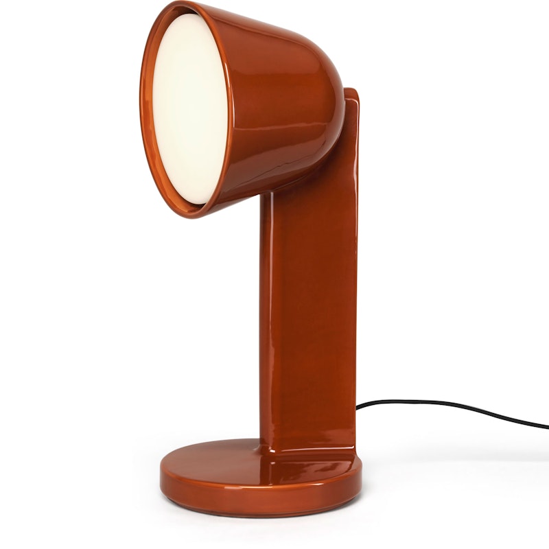 Céramique Side Bordslampa, Rust Red