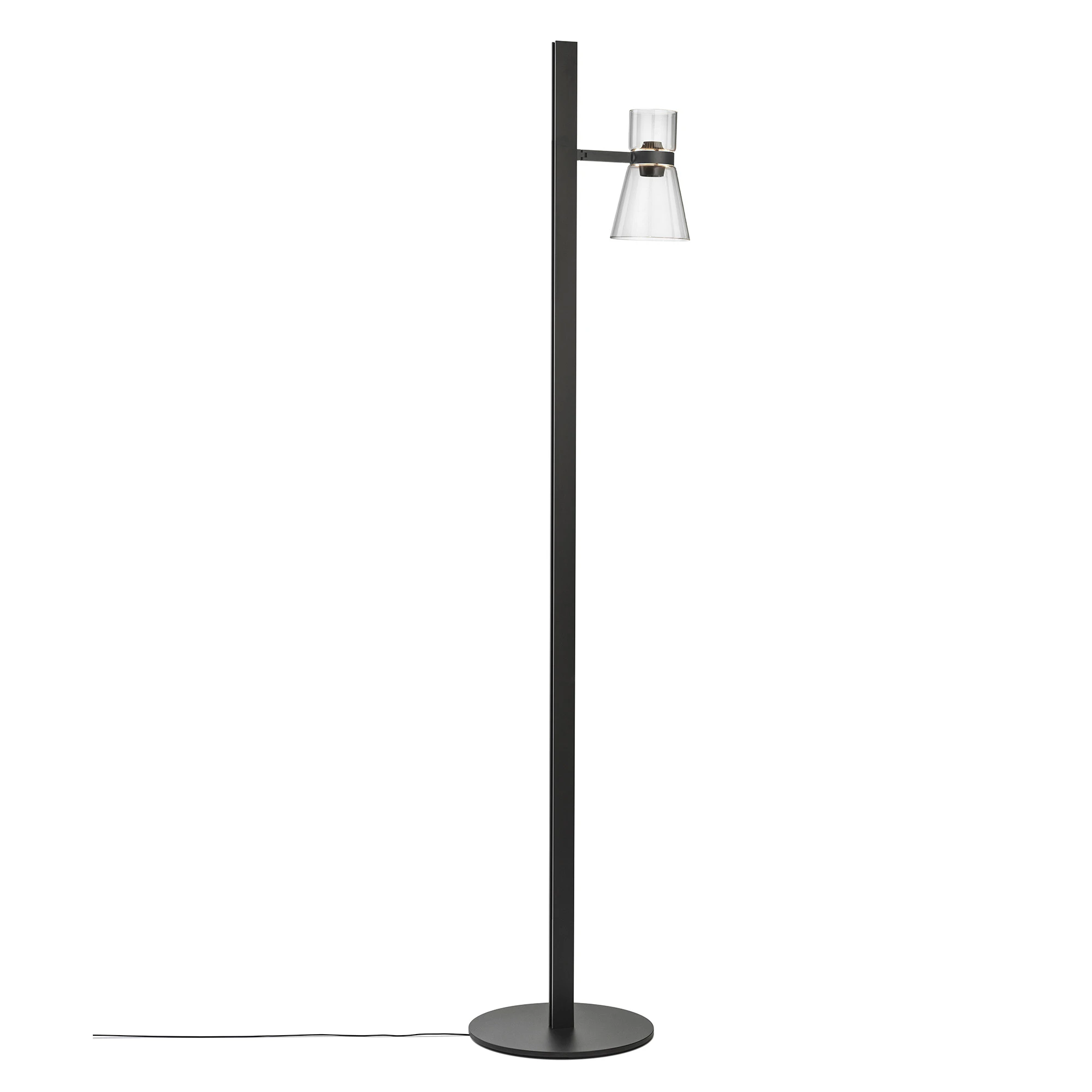 Flos Nocturne Golvlampa Cone - Golvlampor Glas Svart