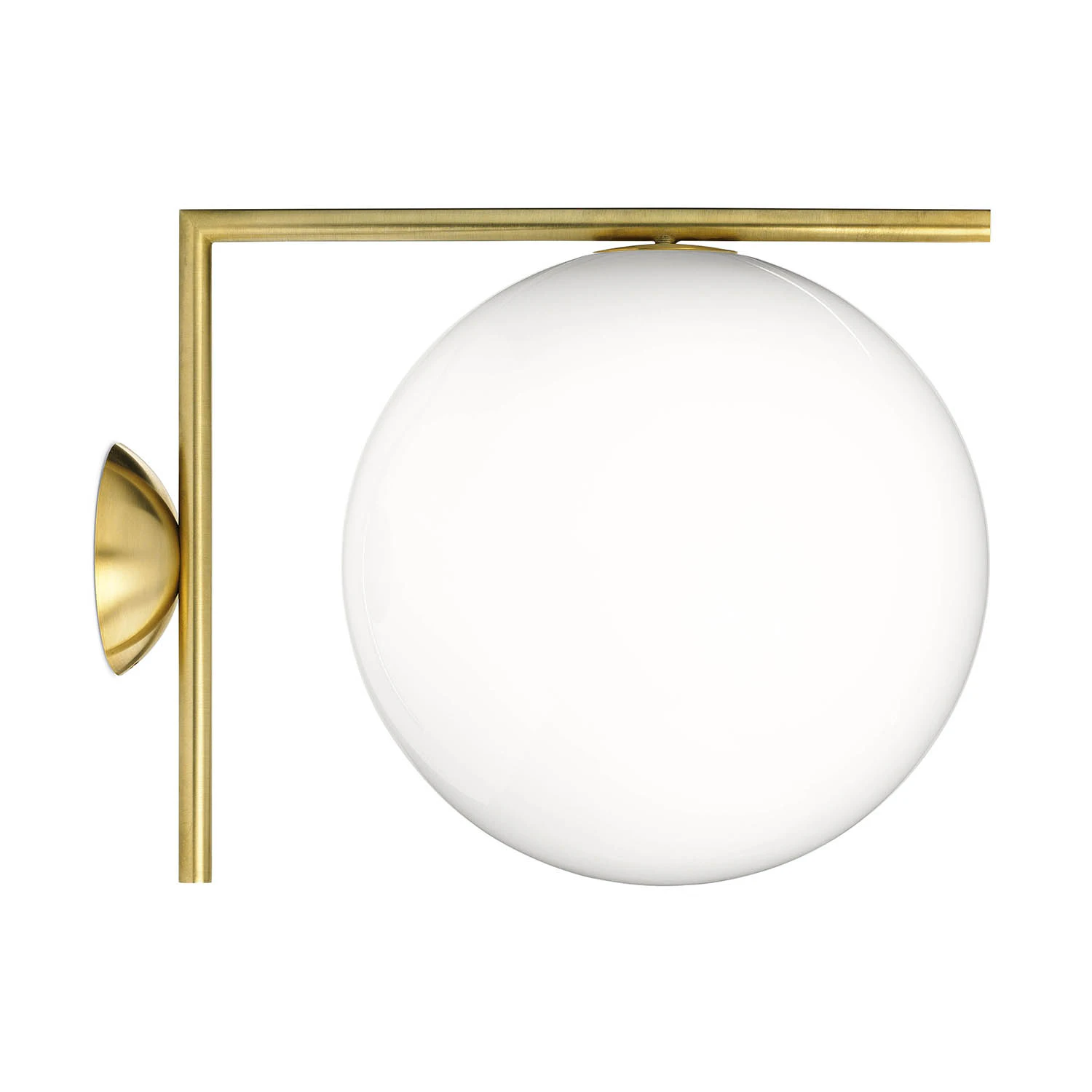 Flos Ic Lights C/w2 Tak/v&auml;gglampa Brushed Brass - V&auml;gglampor M&auml;ssing