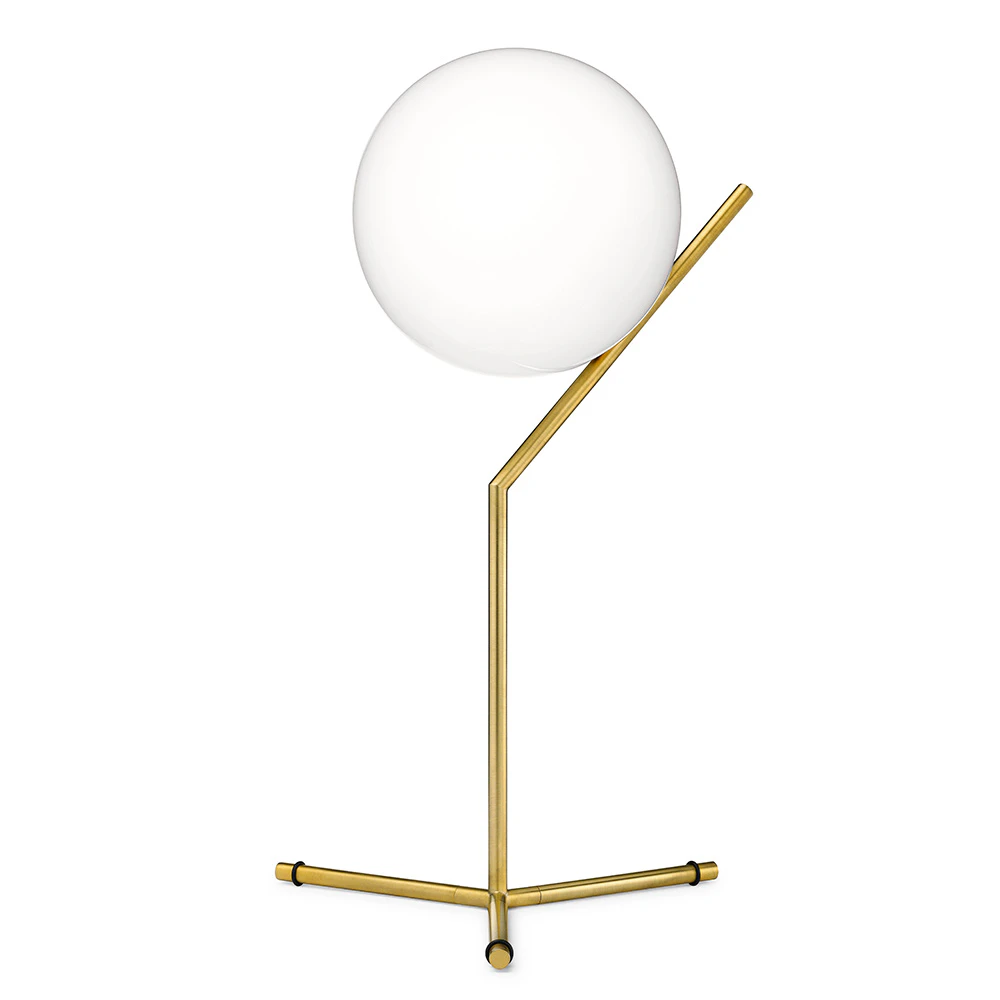 Flos Ic Lights T1 Bordslampa H&ouml;g Brushed Brass - Bordslampor M&auml;ssing Borstad M&auml;ssing