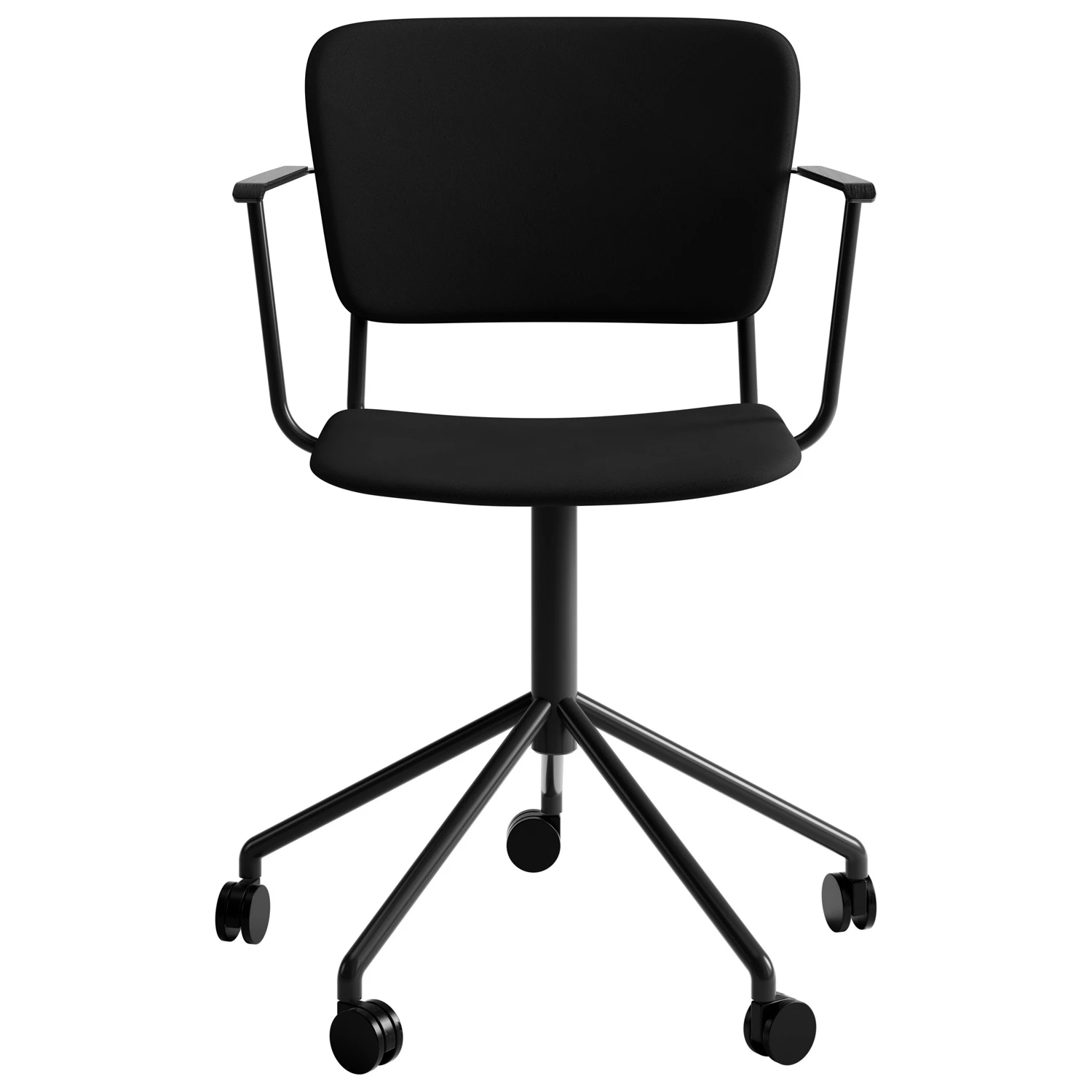 Fogia Mono Kontorsstol Med Armst&ouml;d Svart Snurrunderrede Svartbetsad/ - Kontorsstolar Metall Vidar 1880