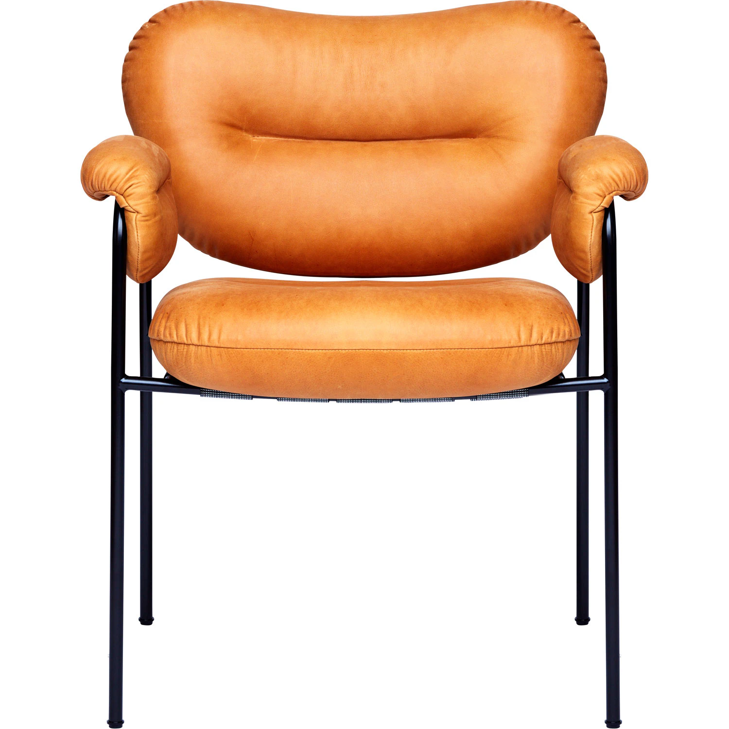 Fogia Bollo Stol Svarta Ben / Skinn Vintage Cognac - F&aring;t&ouml;ljer L&auml;der Konjak