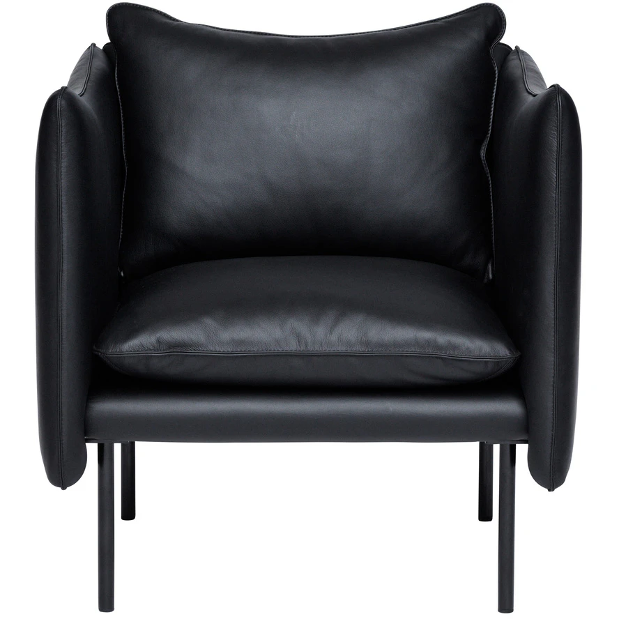 Fogia Tiki F&aring;t&ouml;lj S W:70 Cm a Ben / Skinn Elmosoft - L&auml;der Svart