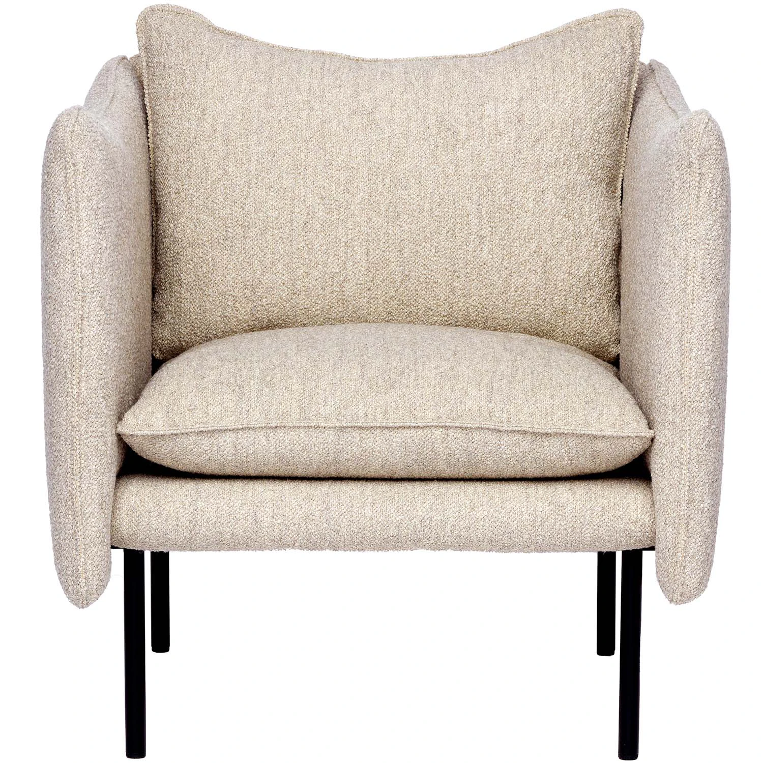 Fogia Tiki F&aring;t&ouml;lj S W:70 Cm Svarta Ben / - L&auml;der Sand