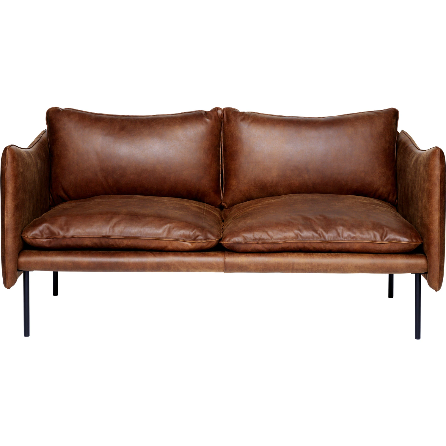 Fogia Tiki Soffa 2-sits Svarta Ben / Skinn - 2-sitssoffor L&auml;der Vintage Rangers