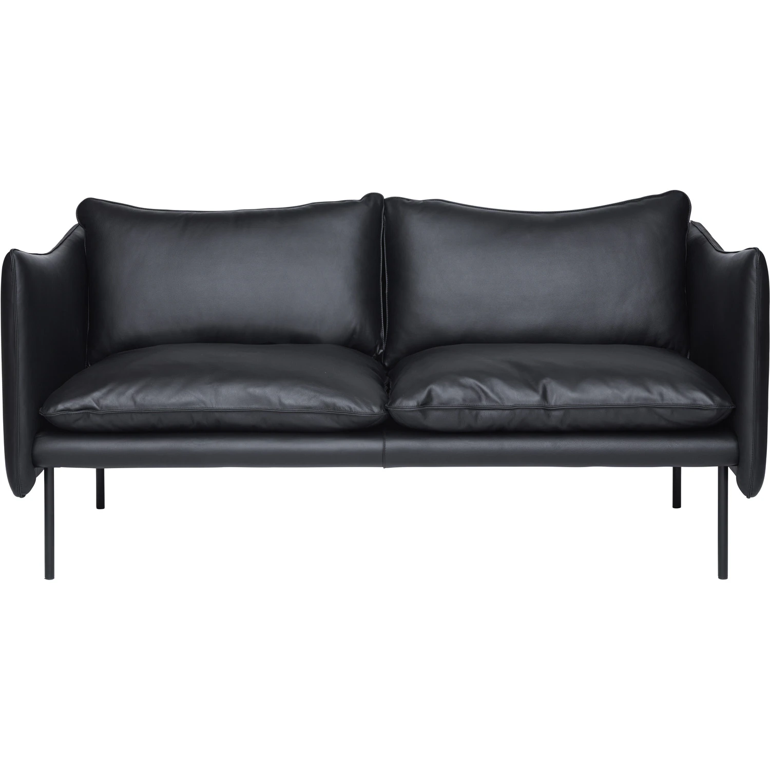 Fogia Tiki Soffa 2-sits a Ben / Skinn Elmosoft - 2-sitssoffor L&auml;der Svart