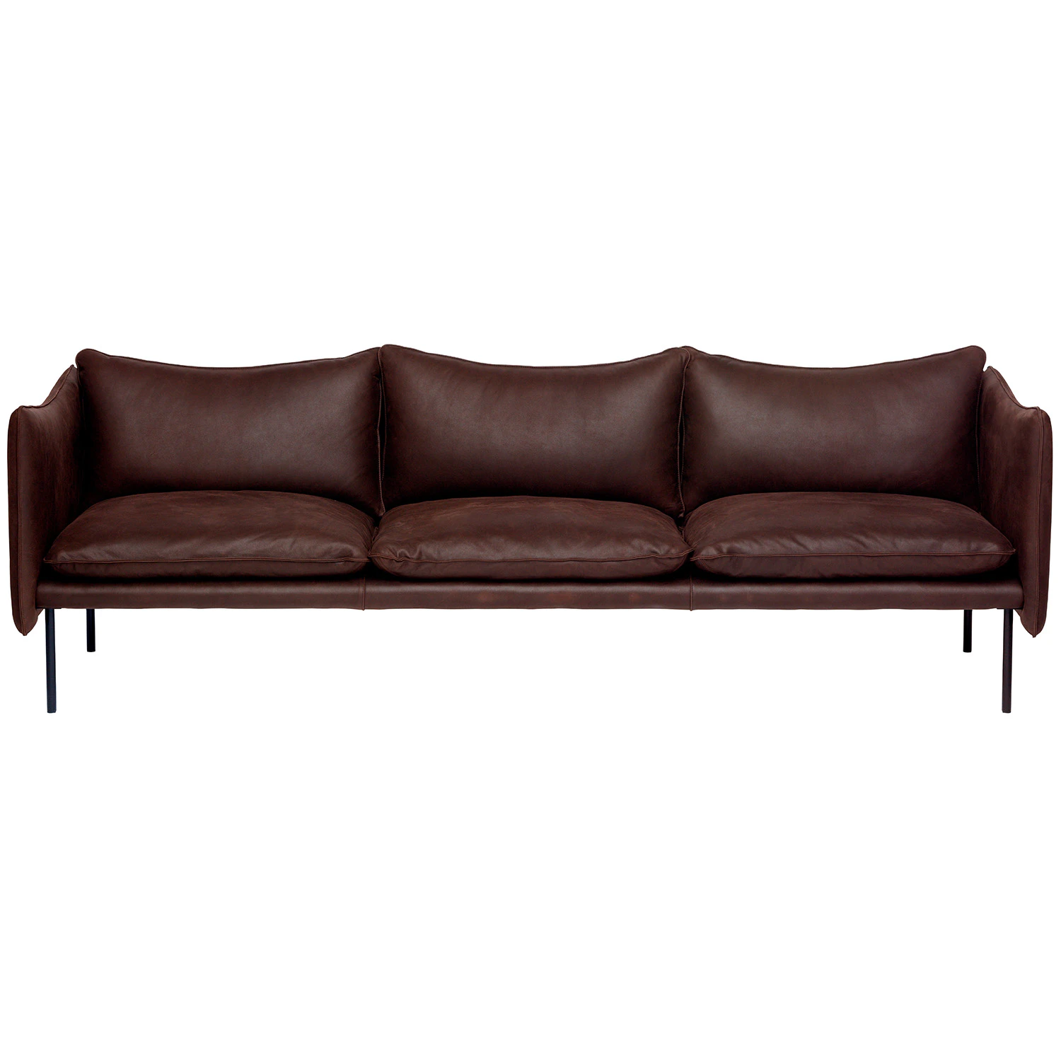 Fogia Tiki Soffa 3-sits Svarta Ben / Vintage Dark Chocolate - 3-sitssoffor L&auml;der Choklad