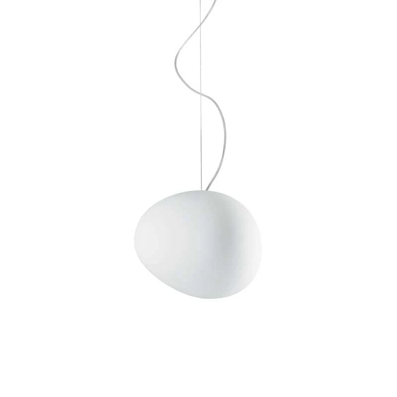Foscarini Gregg Media Pendel - Pendellampor Munblåst Glas Vit