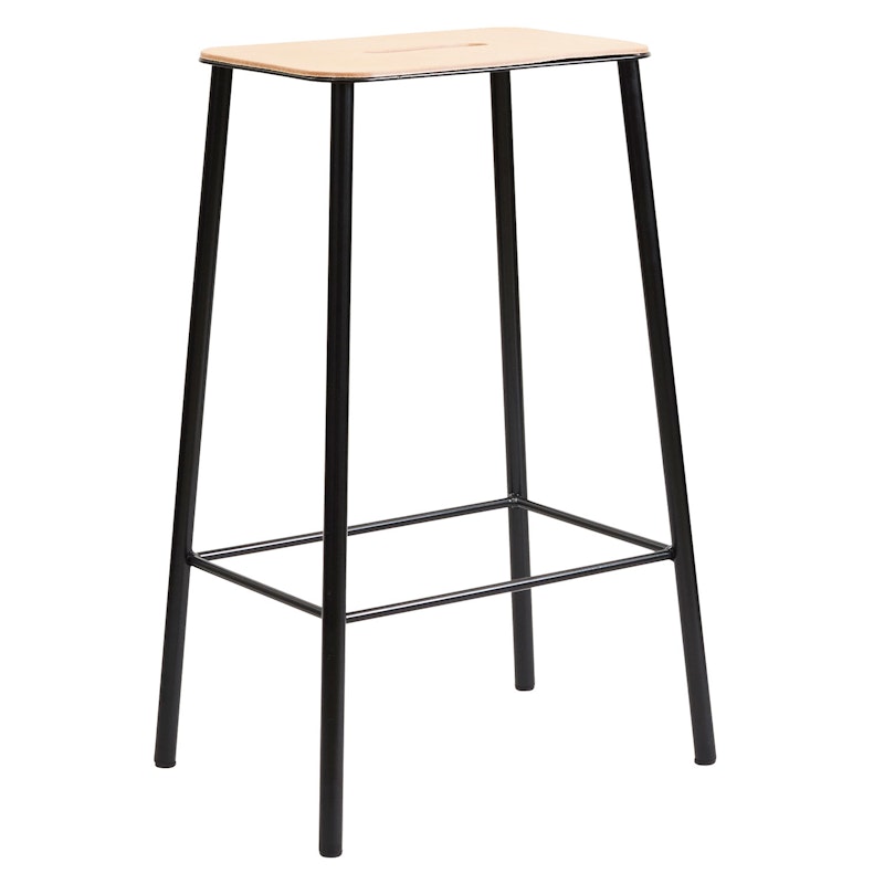 Adam Stool Barstol 65 cm, Läder/Matt Svart