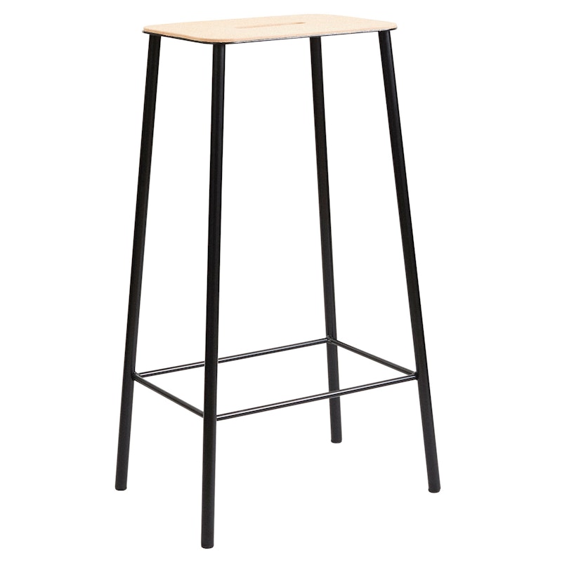 Adam Stool Barstol 76 cm, Läder/Matt Svart