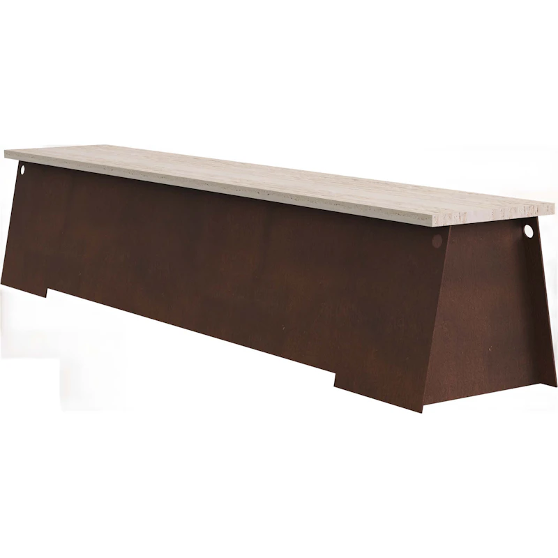 64 Bänk, Corten / Travertin