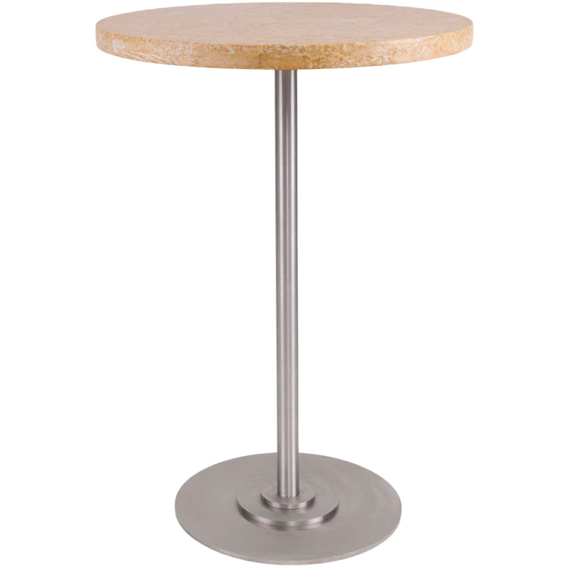 57 Bord Ø55 cm, Gul / Rostfritt Stål