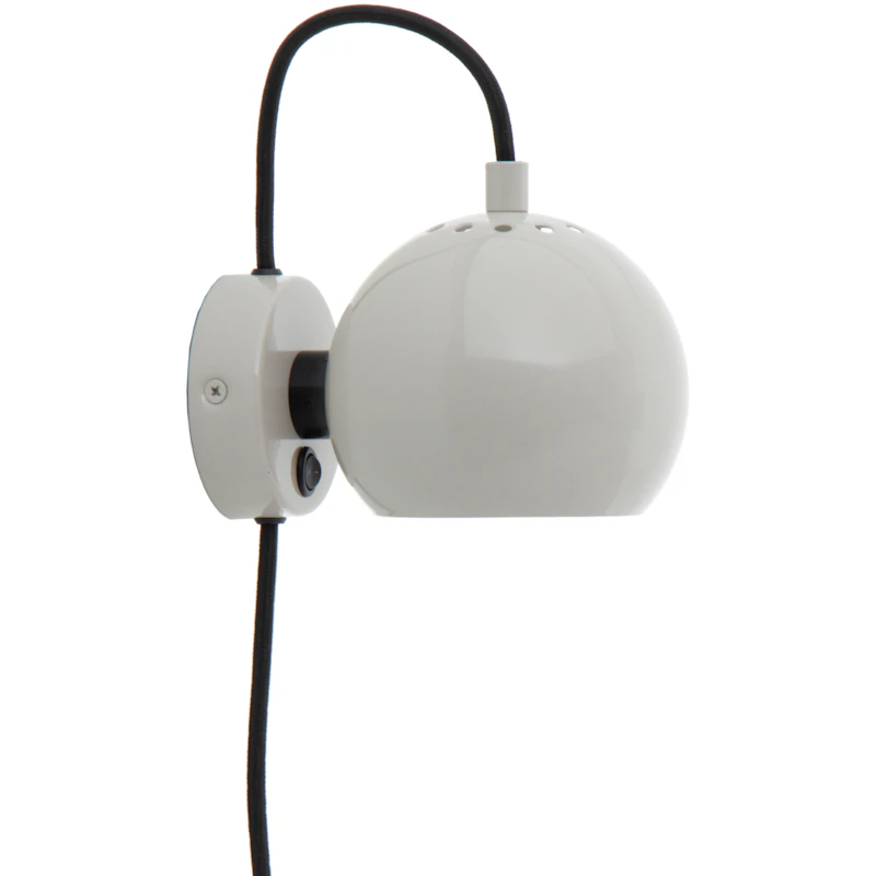 Ball Magnet Vägglampa, Glossy Pale Grey