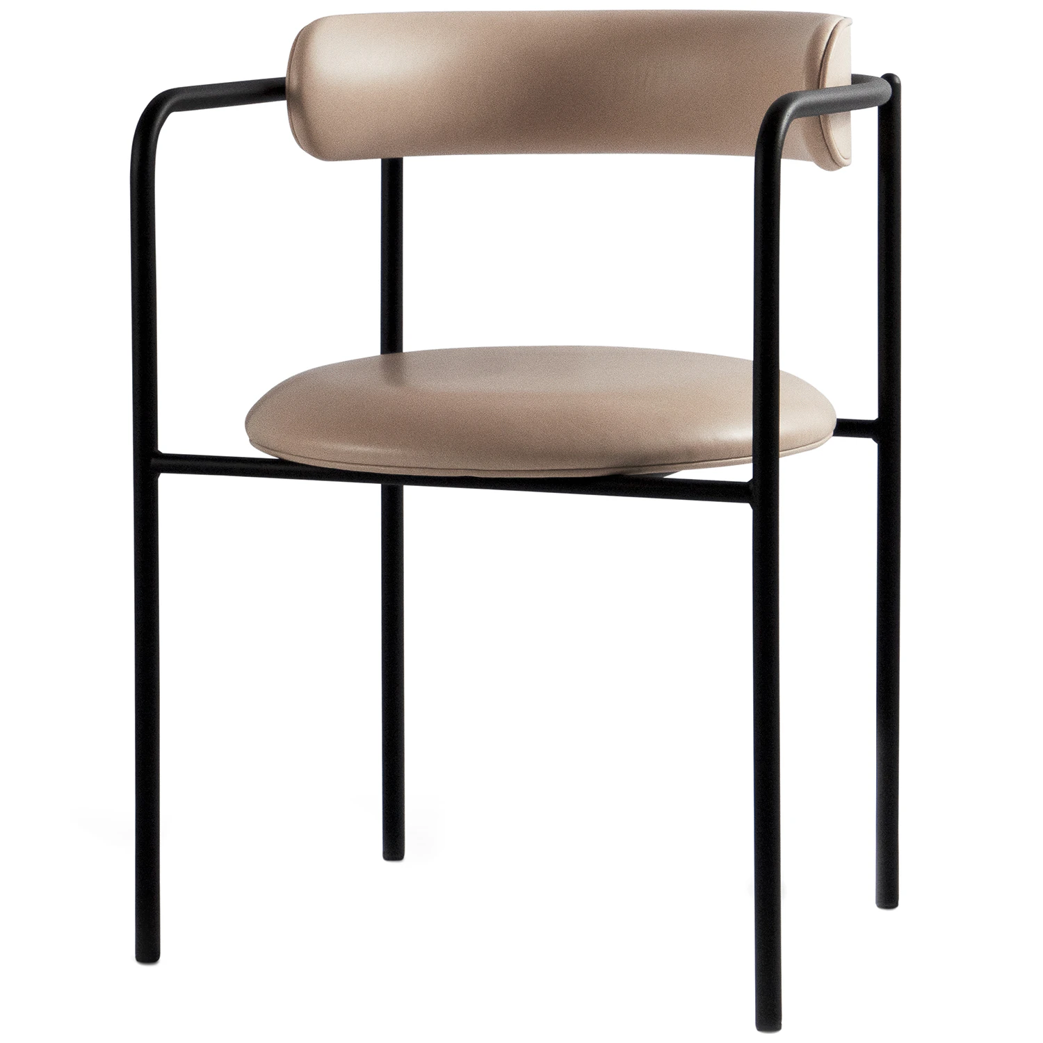 Friends & Founders Ff Karmstol L&auml;der / Svart - Stolar Anilinl&auml;der Tan