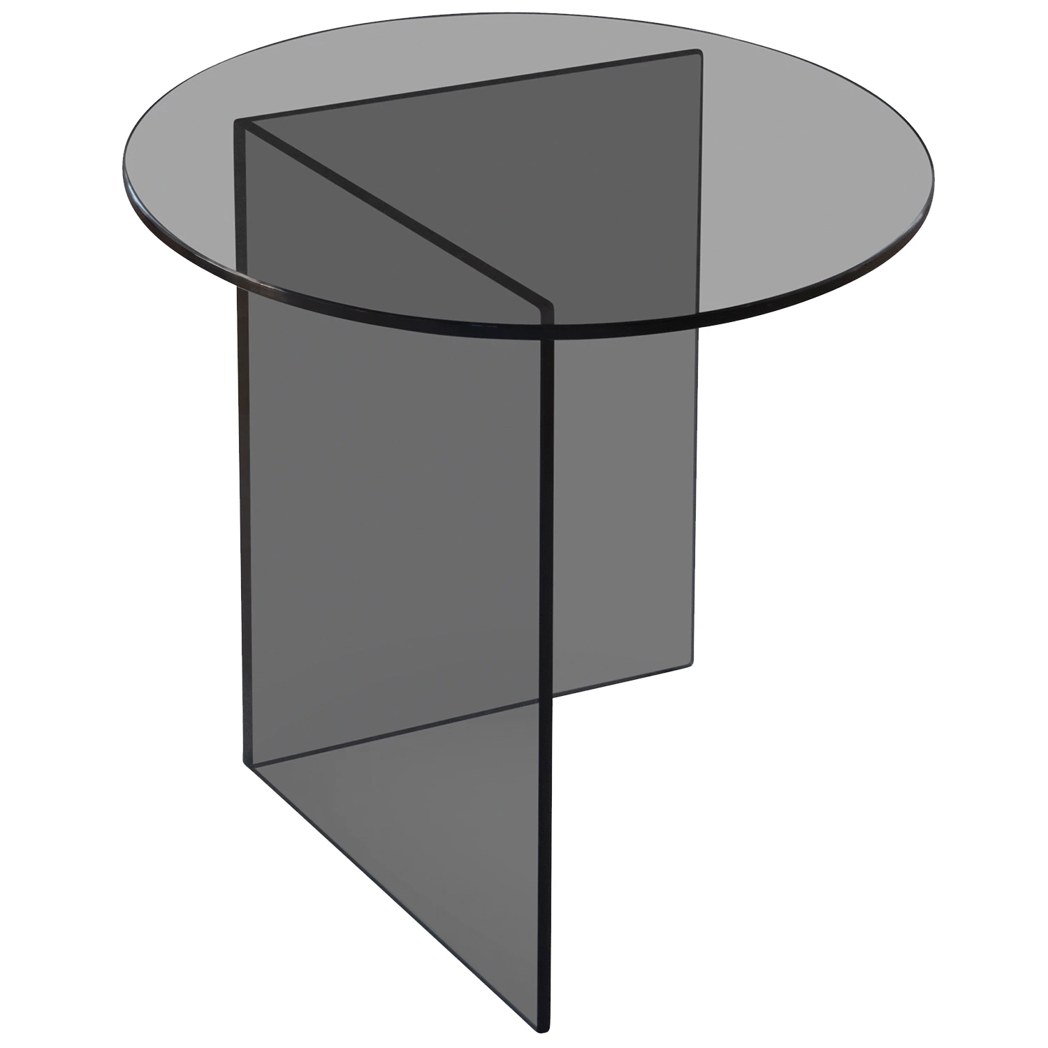 friends & founders pond sidobord ø45 cm - soffbord glas grey smoke