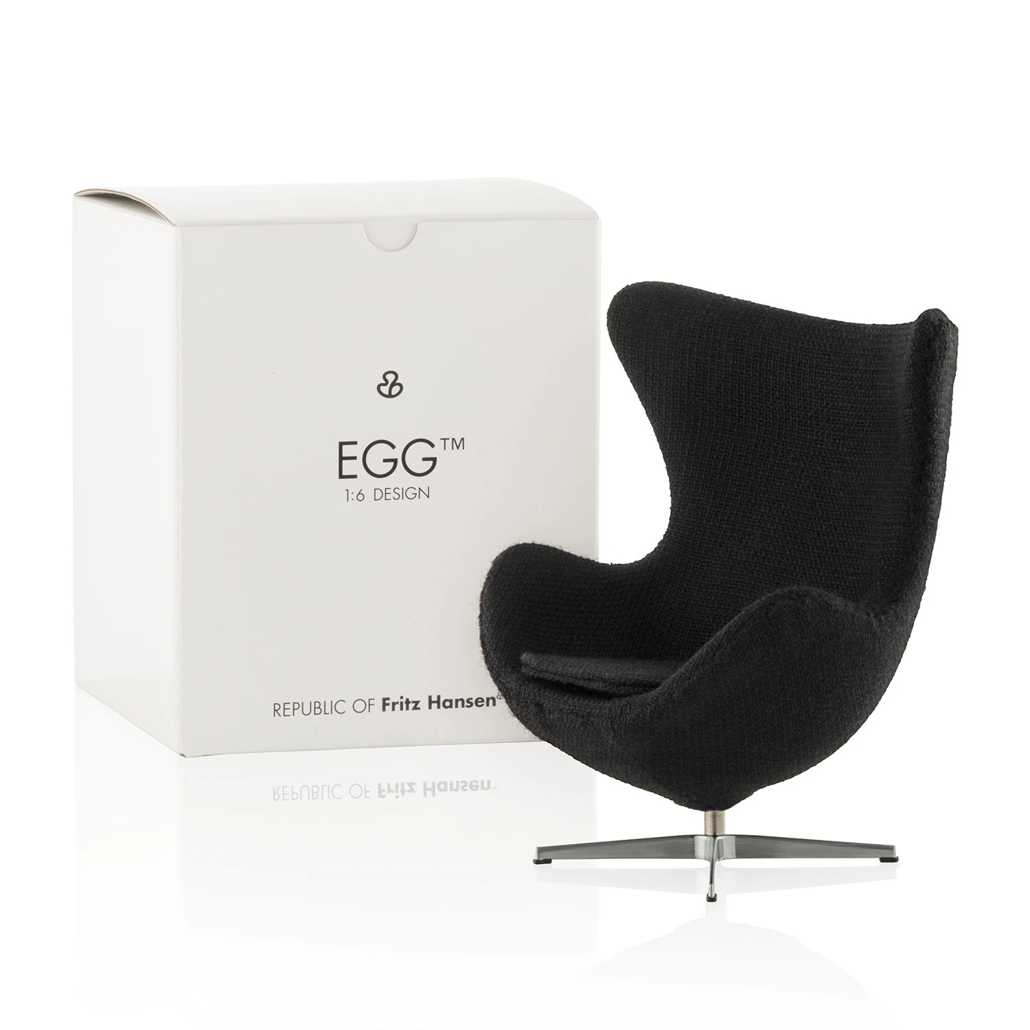 Fritz Hansen Ägget Miniatyr - Dekorativa Accessoarer Textil Svart