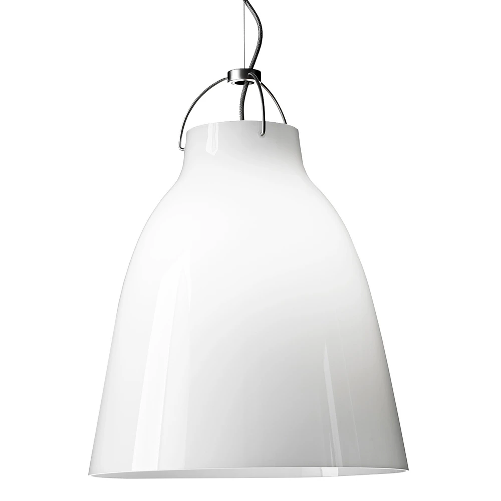 Fritz Hansen Caravaggio Opal Taklampa P3 Sladd 6 m - Pendellampor Glas Vit