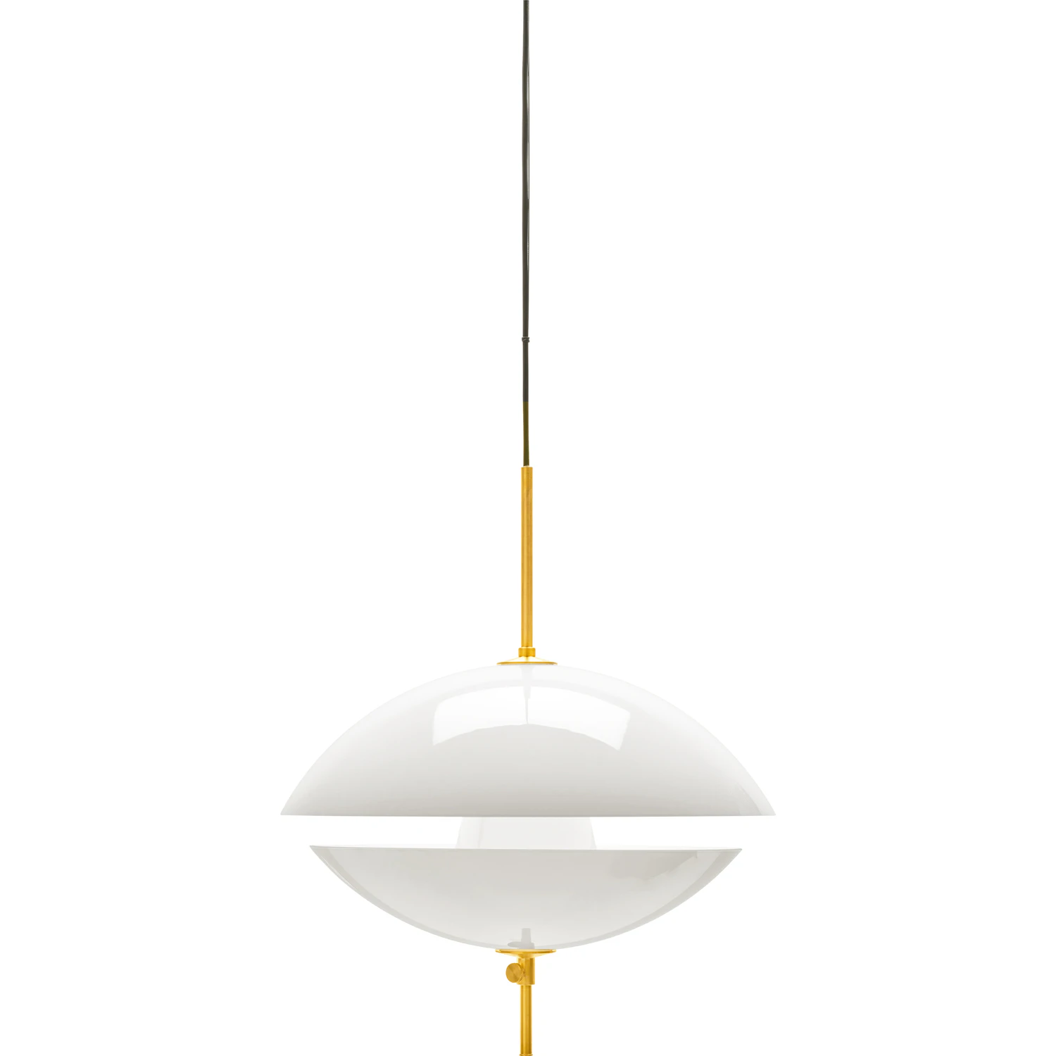 Fritz Hansen Clam Pendel / Mässing 440 Mm - Pendellampor Glas Vit