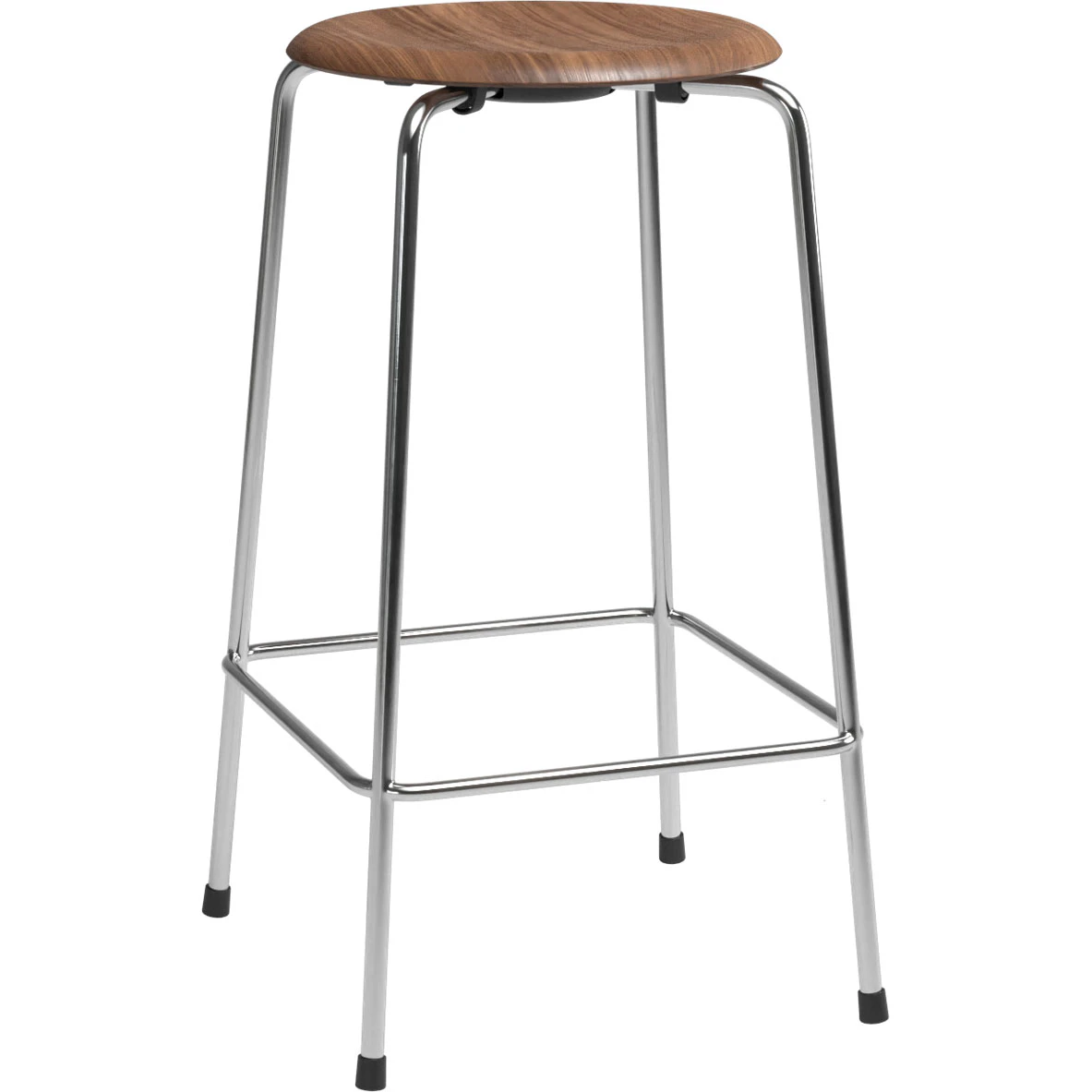 Fritz Hansen High Dot&trade; Barstol Med 4 Ben 65 Cm sfan&eacute;r / Krom - Barstolar sfan&eacute;r Valn&ouml;t