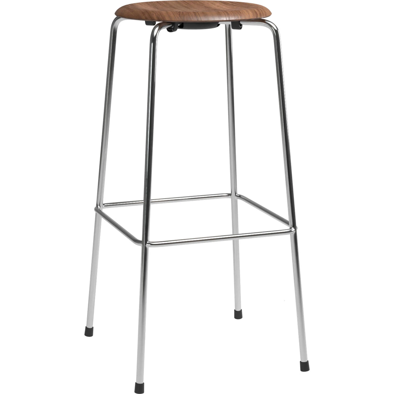 Fritz Hansen High Dot&trade; Barstol Med 4 Ben 76 Cm Krom / sfan&eacute;r - Barstolar Valn&ouml;t