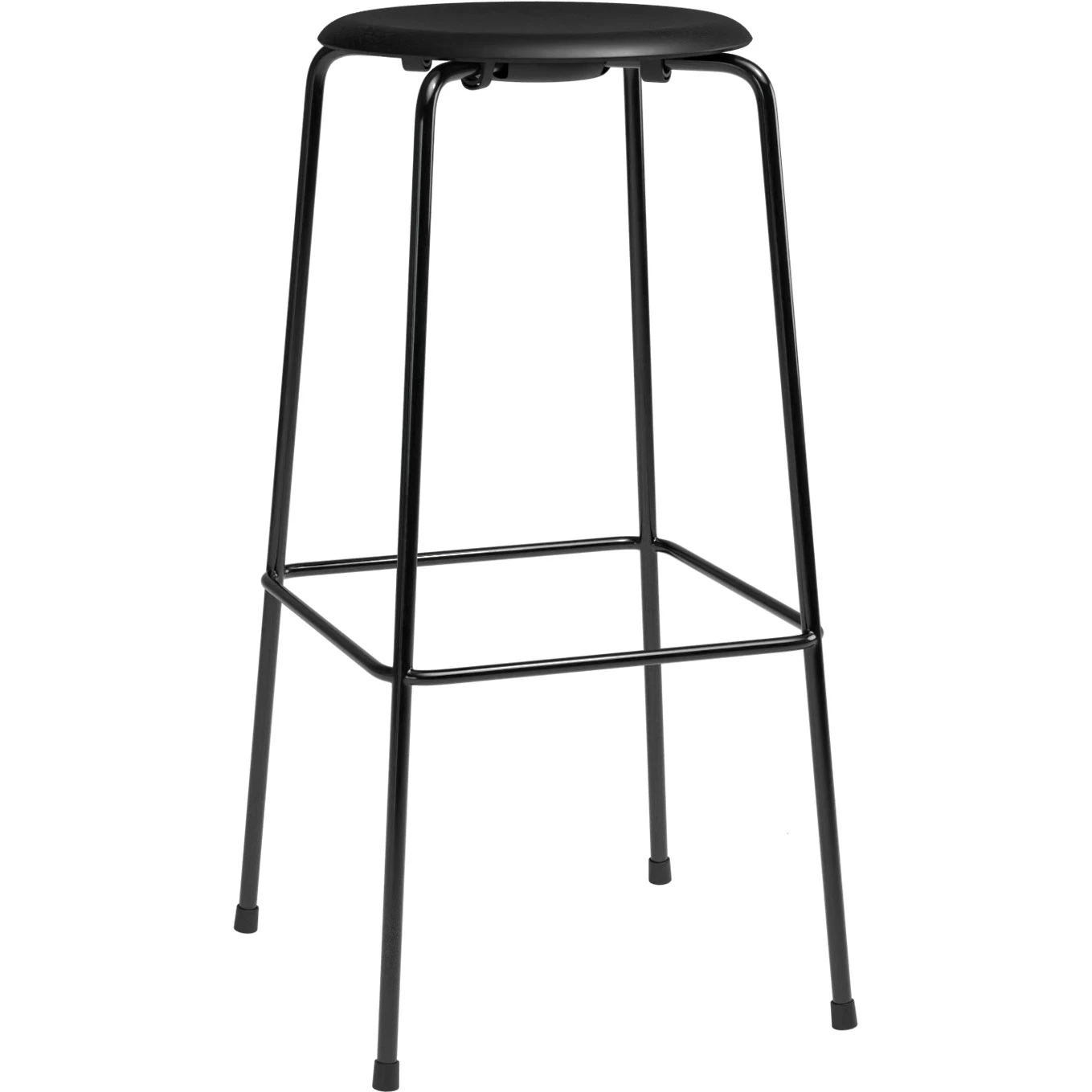 Fritz Hansen High Dot&trade; Barstol Med 4 Ben 76 Cm - Barstolar L&auml;der Svart