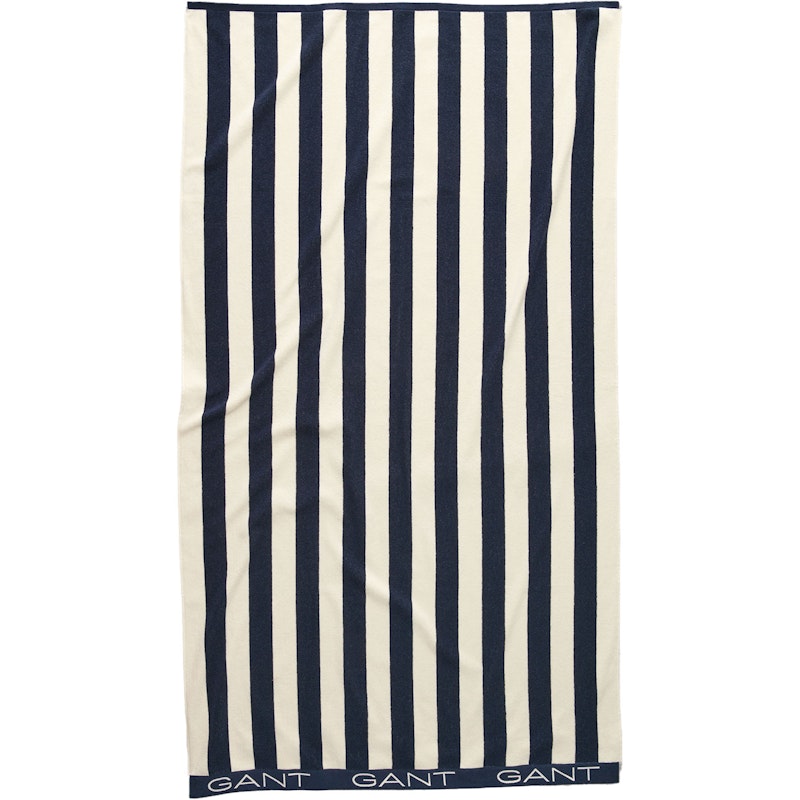 Block Stripe Strandhandduk 100x180 cm, Evening Blue