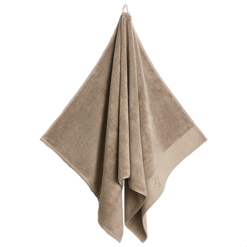 Embroidery Handduk 70x140 cm, Taupe Beige
