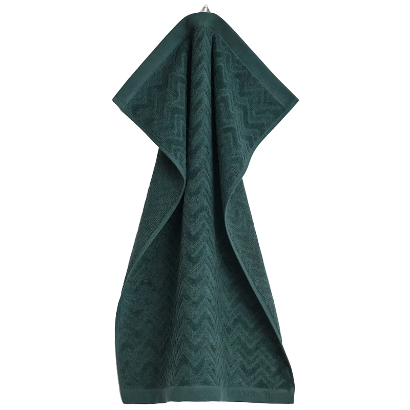 Jacquard Herringbone Towel 30X50, Faded Brick Handduk 30x50 cm, Tartan Green