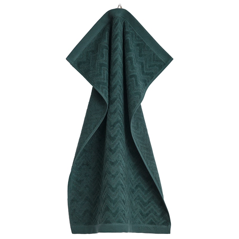Jacquard Herringbone Handduk 50x70 cm, Tartan Green