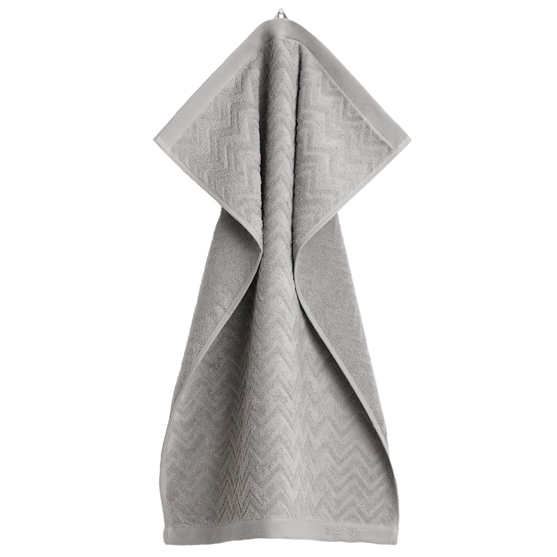 Jacquard Herringbone Handduk 50x70 cm, Concrete Grey