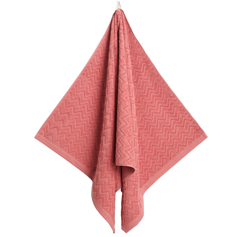 Jacquard Herringbone Handduk 70X140, Faded Brick