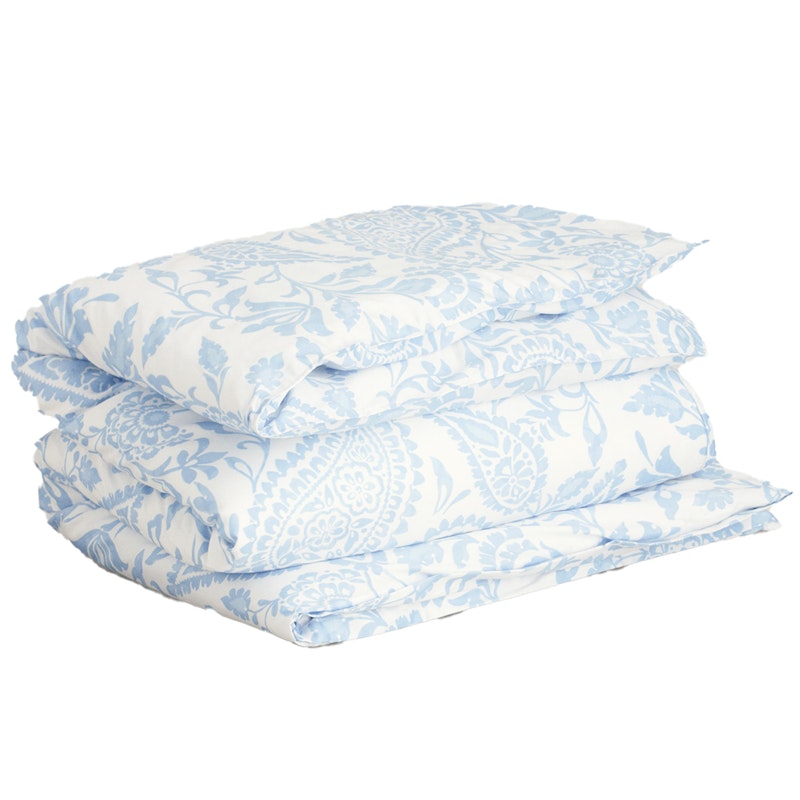 Paisley Påslakan Vit 150x210 cm, Fresh Blue