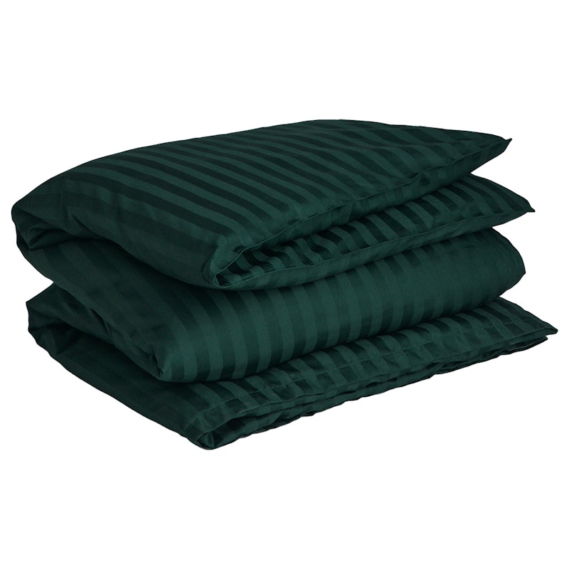 Sateen Stripes Påslakan 150x210 cm, Tartan Green