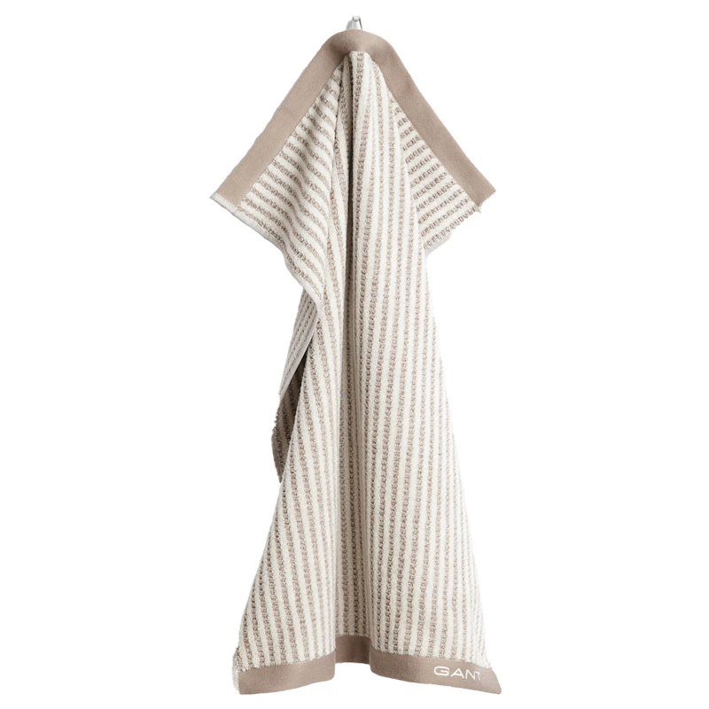Stripe Handduk 50x70 cm, Taupe Beige
